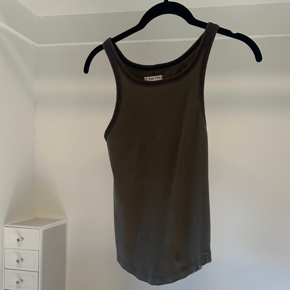 We The Free Dark Green Tank Top